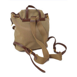 Prada Brown canvas logo backpack leather jacquard